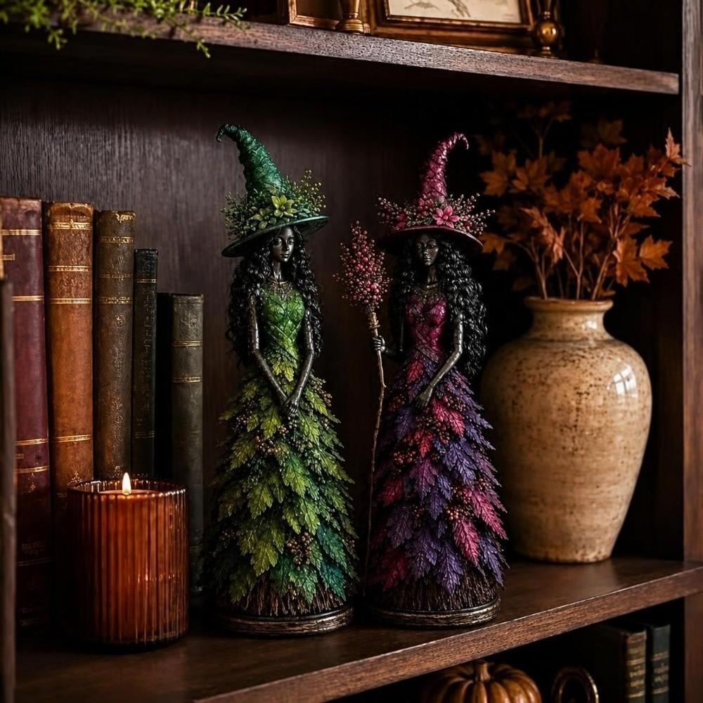 Resin Material Halloween Witch Decoration Harvest Theme Witch Shelf Decoration Autumn Home Decor