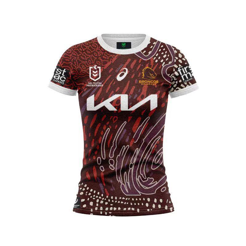 NRL Brisbane Broncos Womens Rugby T-Shirt Polo Tank Top Kids Sports Casual Shirt