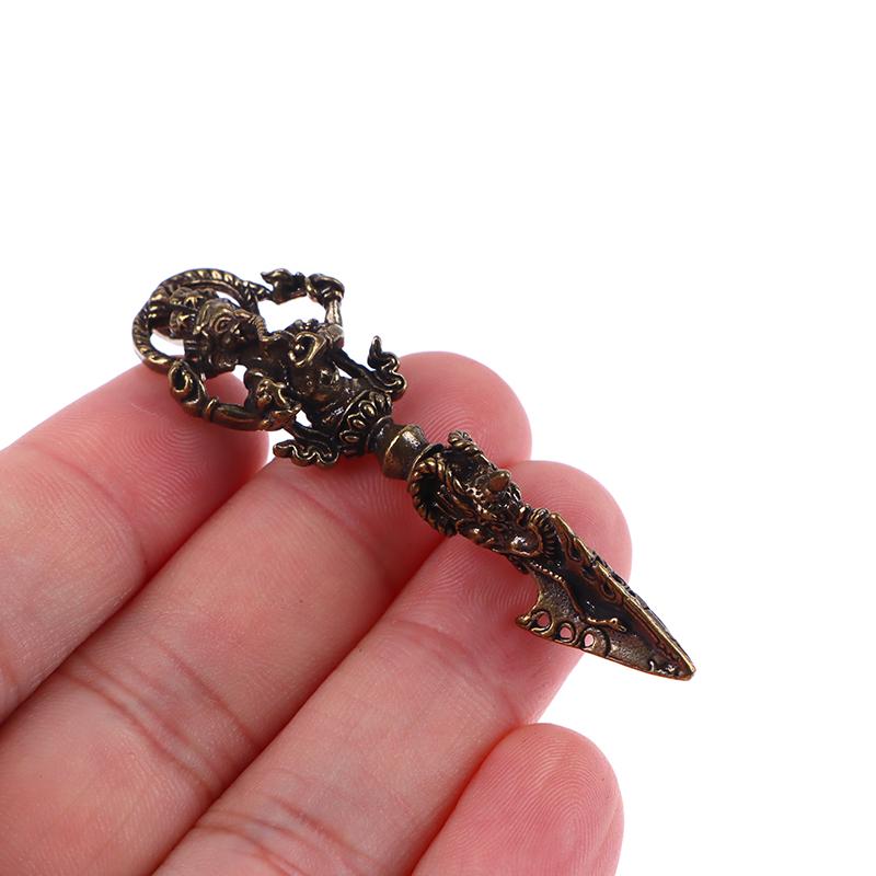 1Pc Cross Vajra Brass Car Key Chain Pendant Buddhism Dharma Lanyard Bodhi Beads Motorcycle Keychain Rope Pendant