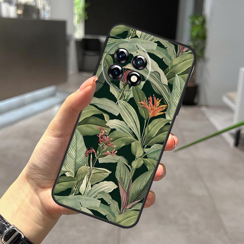 Ретро чехол-растение с банановыми листьями для OnePlus Nord CE 5 2 3 4 Lite N30 N20 OnePlus 15 13 12 11 9 10 Pro 10T 13R 15R