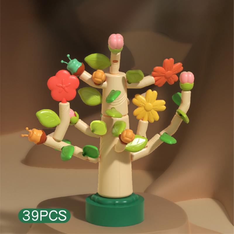 Children's Building Block Flower Bed Assembly Toys, Girls' Educational and Versatile Garden Building Block Flower Arrangement Toys Storage Box