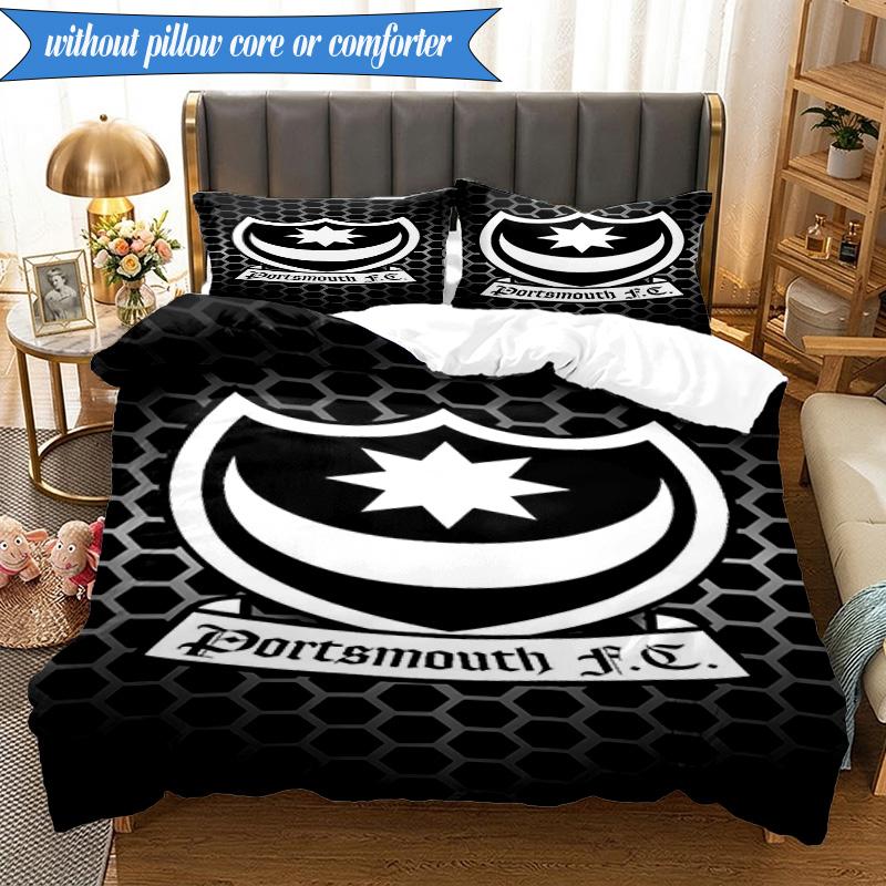 3PCS Ports Fc Crest Printed Soft Bedding Set,Including 1pc Duvet Cover And 2pcs Pillowcases Perfect for Bedroom, Dormitory, Fan gift