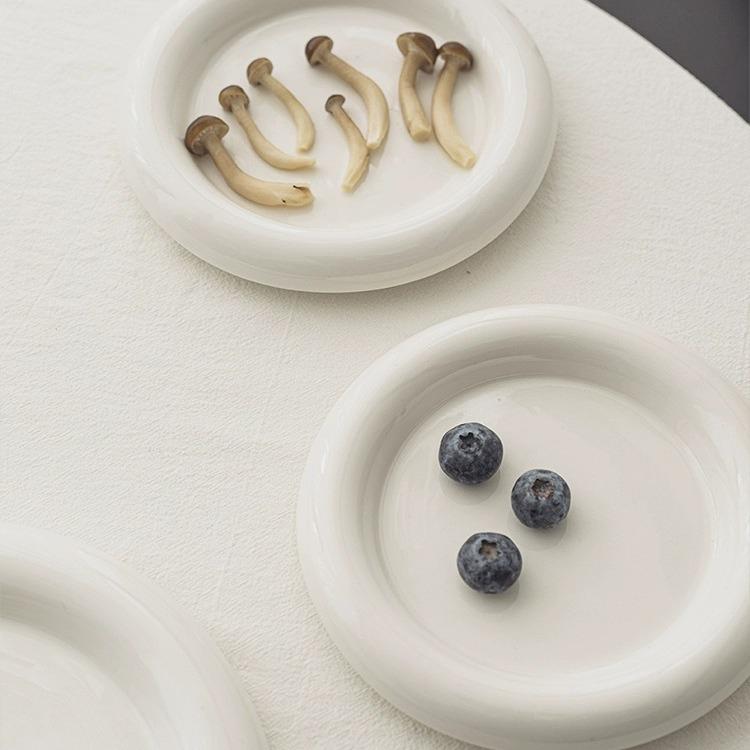 Креативная пухлая круглая керамическая десертная тарелка для дома и ресторанов