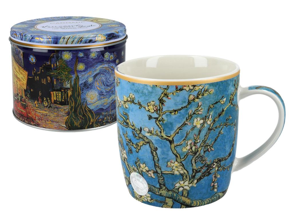 Kubek Porcelanowy W Puszce Van Gogh Kwitnący Migdałowiec Prezent Carmani