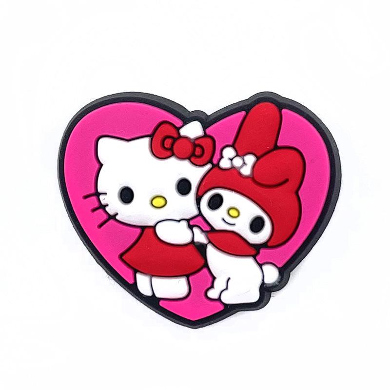 Одиночная штука Мультяшные мягкие резиновые ПВХ подвески для обуви Hello Kitty - Набор из 83 штук для DIY Подарочный набор