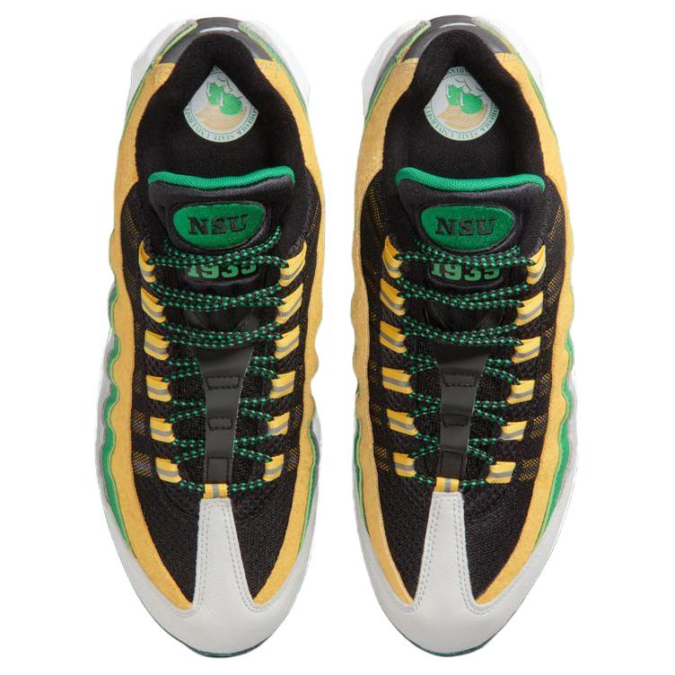 Norfolk State x Nike Air Max 95 Беговые кроссовки Мужские Черный Желтый Зеленый IO8310-001