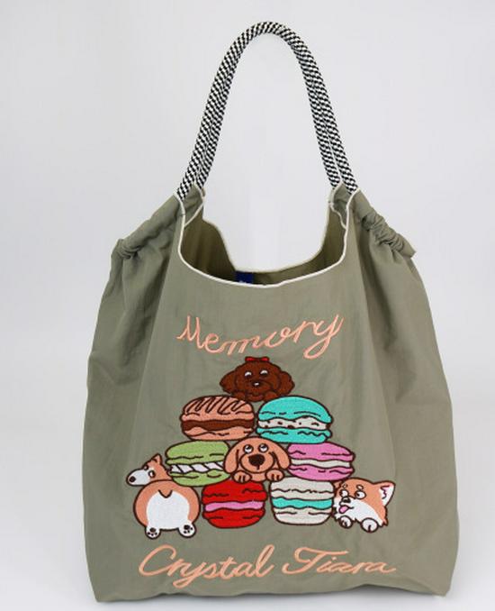 Нейлоновая сумка-тоут кроссбоди в японском стиле с вышивкой шиба-ину – Вместительная универсальная наплечная сумка для женщин.