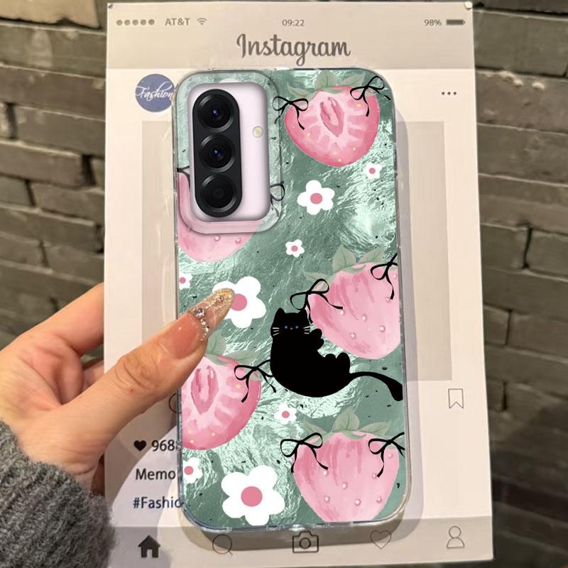 Чехол Cherry Butterfly Girls для Samsung Galaxy A56 A16 A26 A36 A06 A55 A35 A25 A15 A12 A32 A54 S24 S25 S22 S23 FE Fundas Cover