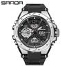 Sanda Men's Large Dial Multifunctional Waterproof Sports Watch with Alarm