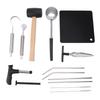 Coconut Opener Tool Set Stainless Steel Coconut Shell Puncher Cutter Rubber Hammer Kit with Straw