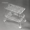 Nordic Furniture,Stone Patterned Acrylic Stool,Transparent Shoe Changing Stool,Creative Footstool,Leisure Seat Chair,Customized