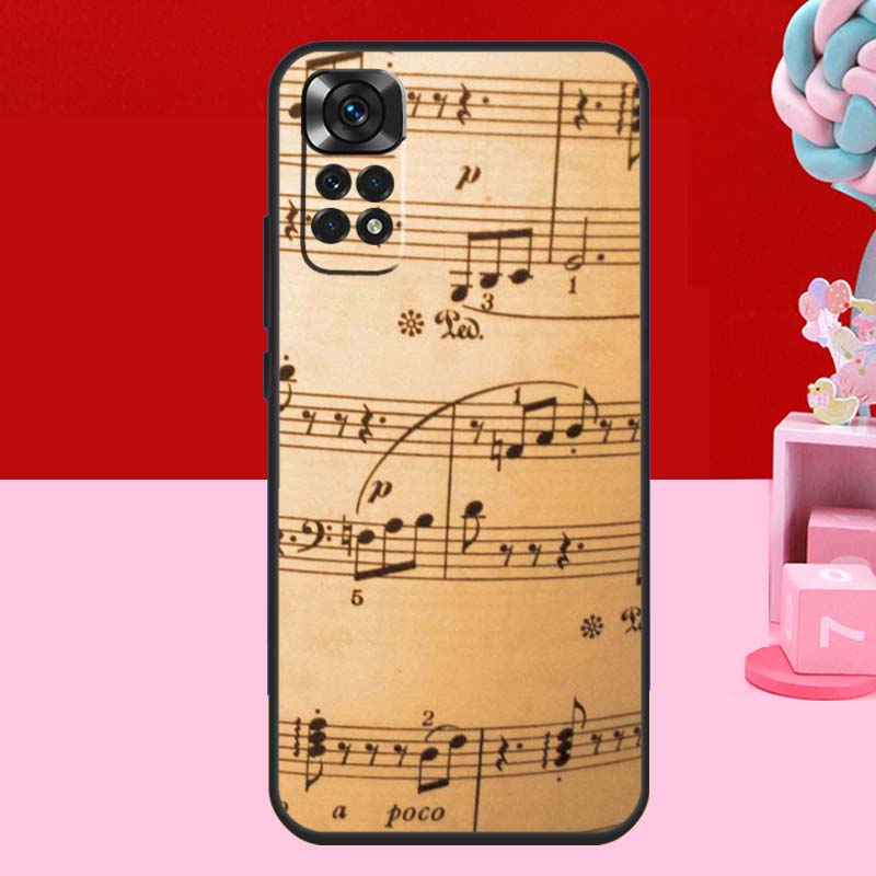 Символ ноты Чехол для пианино Для Xiaomi Redmi Note 13 12 11 10 14 15 Pro Plus Redmi 15 C 14C 10C 12C 13C Мягкий чехол