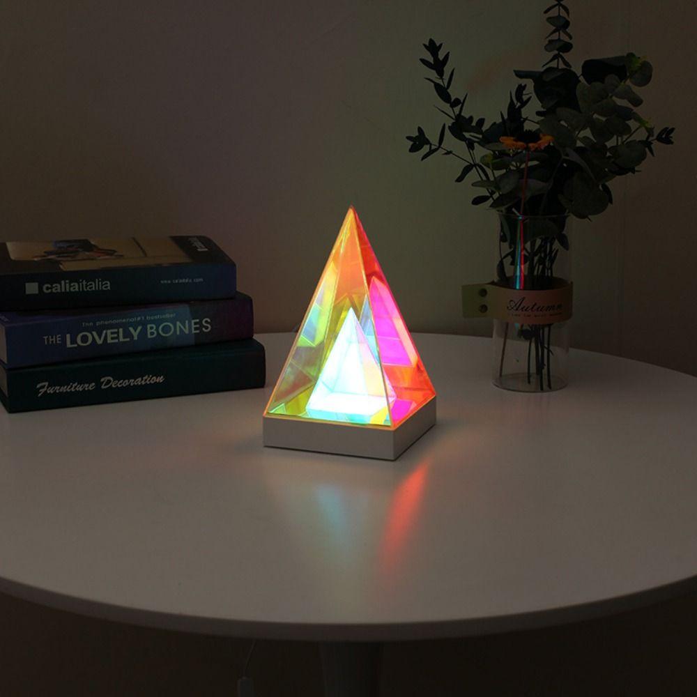 USB Rechargeable Colorful Table Lamps Mixing Color Cube Desk Light Home Decor