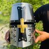 Medieval Templar Helmet  13th Century Full Face Steel Helmet  Medieval Crusader Great Helmet  Historical Cosplay LARP Helmet