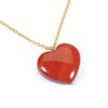 Blood Red Coral Black Pearl Reversible Heart Necklace Pendant Gold Filled Undyed