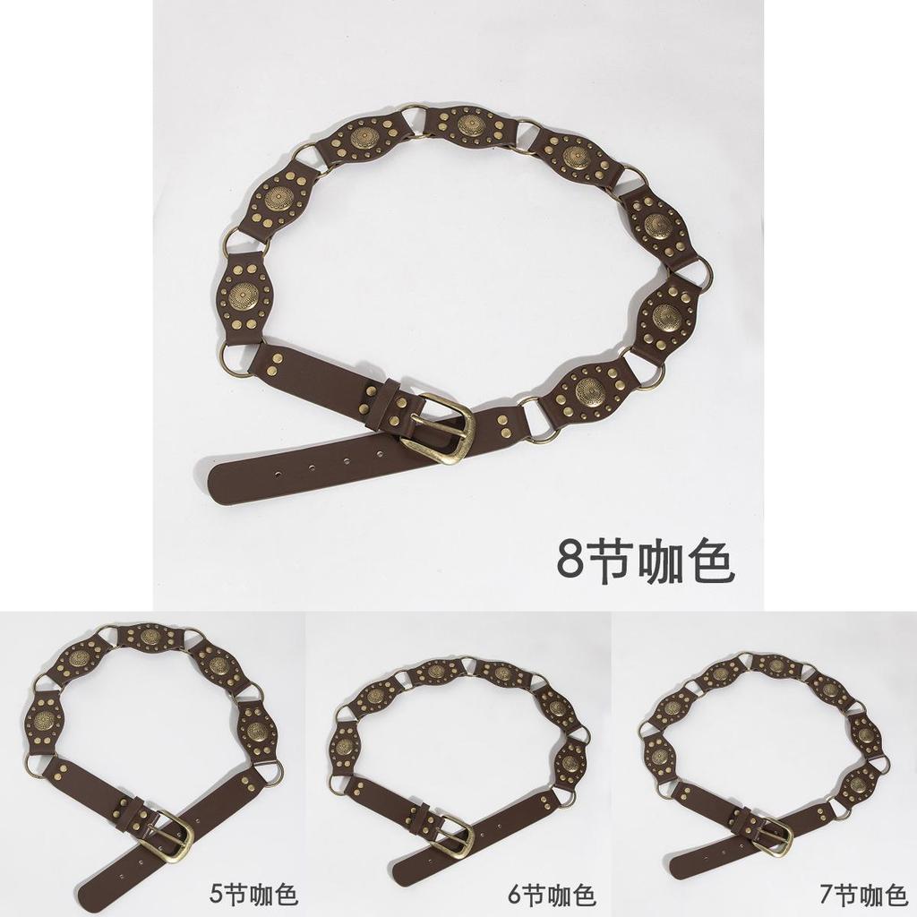 Artistic Vintage Faux Leather Belt With Irregular Design And Metal Buckle For Womens Casual Wear