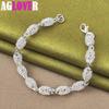 925 Sterling Silver Hollow Bead Ball Bracelet Jewelry