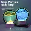 LED RGB Sand Painting Table Lamp Flowing Hourglass Desktop Ornament 3D Sandscape Lamp Suitable for Desk Bedroom Bedside Lamp