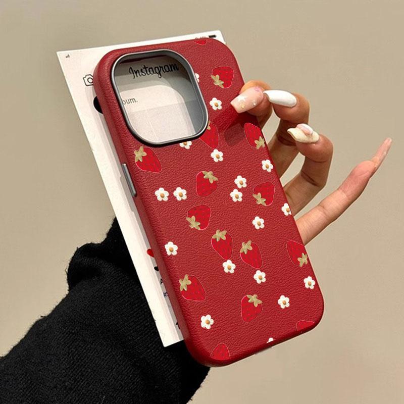 Для iPhone 17 16 15 14 13 12 11 Pro Max Air Case Клубника Маргаритка Сладкий Узор Чехол Для iPhone XS XR X 7 8 Plus 16E Мягкий Funda