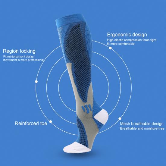1 пара унисекс спортивных носков компрессионные носки для йоги длиной до колена с длинными трубками высокоэластичные обтягивающие нескользящие носки теплые чулки для повседневной жизни