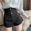 Shorts Women Korean Style Buttons Students Fashion Summer High Waist Wide Leg Shorts All-match Casual Elegant Ladies Vintage