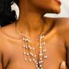 Open Exaggerated Jmxdjewelry Tassel Long Punk Collar Imitation Pearl Choker Necklace Necklace For Women