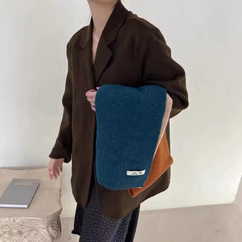 Ретро универсальный теплый зимний шарф для женщин и девочек простые мягкие полосатые длинные шарфы утолщенные утепленные шарфы-шаль подарки