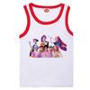 Детская майка без рукавов с круглым вырезом и мультяшным принтом для лета, хлопковая, с принтом «Суперзвезда, певица, сцена»