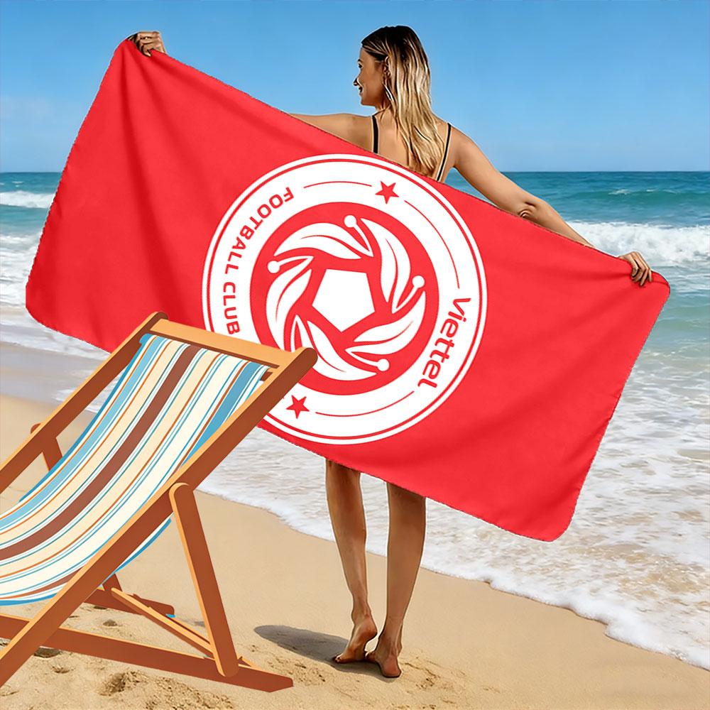 Red Viettel Football Club Towel Beach Towel Quick-drying for Travel Outdoor Sports Jogging Beach and Swimming
