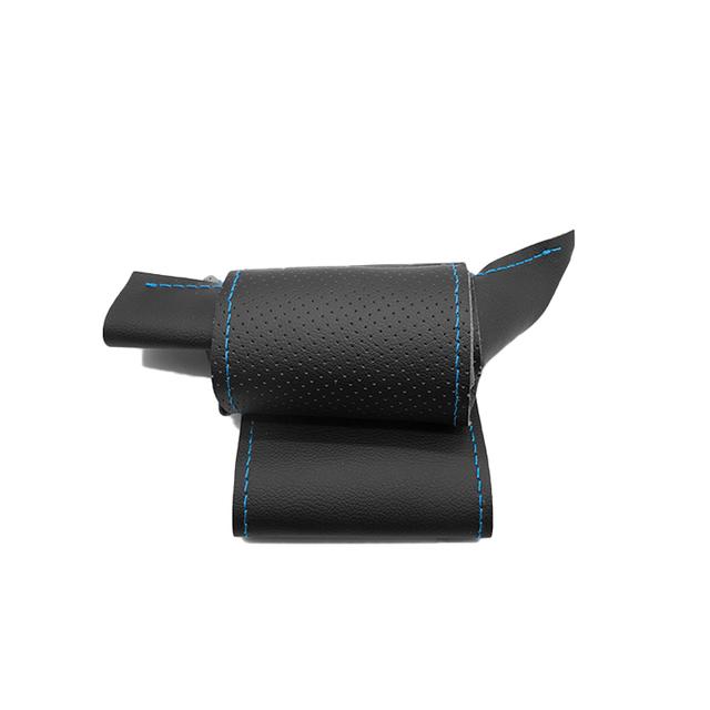 Перфорированная кожа из микрофибры с ручной вышивкой, автомобильный Стайлинг, чехол на руль для Fiat 500 2007-2015 500e 2014-2018 500C 2014-2017