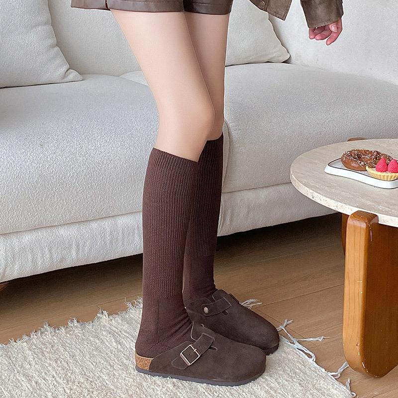 Autumn And Winter Stockings Children Thickened Terry Bottom Warm Medium Tube Stacking Socks Calf Socks Women