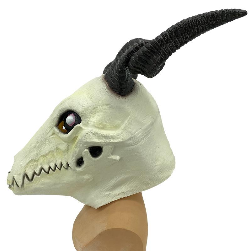 Halloween goat latex mask headgear anime bride of the sorcerer horror skull mask performance prop