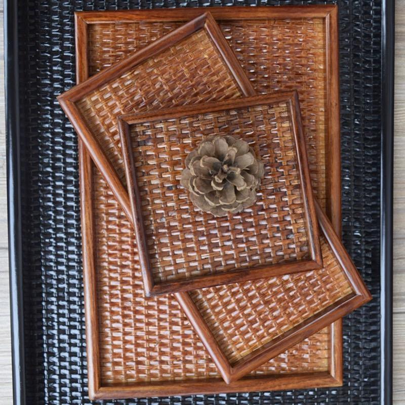 Японская деревянная десертная тарелка прямоугольная семейная гостиничная чайная сервиз для гостиной сервировочный набор чашка для чая ручная деревянная чайная тарелка