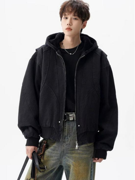 Мужская зимняя рабочая куртка Zuo Shan из плотного стираного велюра, утепленная