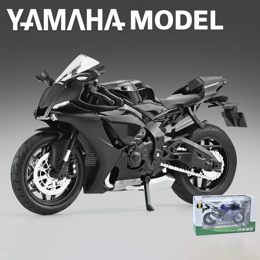 Масштаб 1/12 Yamaha YZFR1 Сплав Литой Модель Мотоцикла Игрушка Транспортное Средство Коллекция Звук и Свет Внедорожный Автоцикл Игрушки для Мальчиков Машина