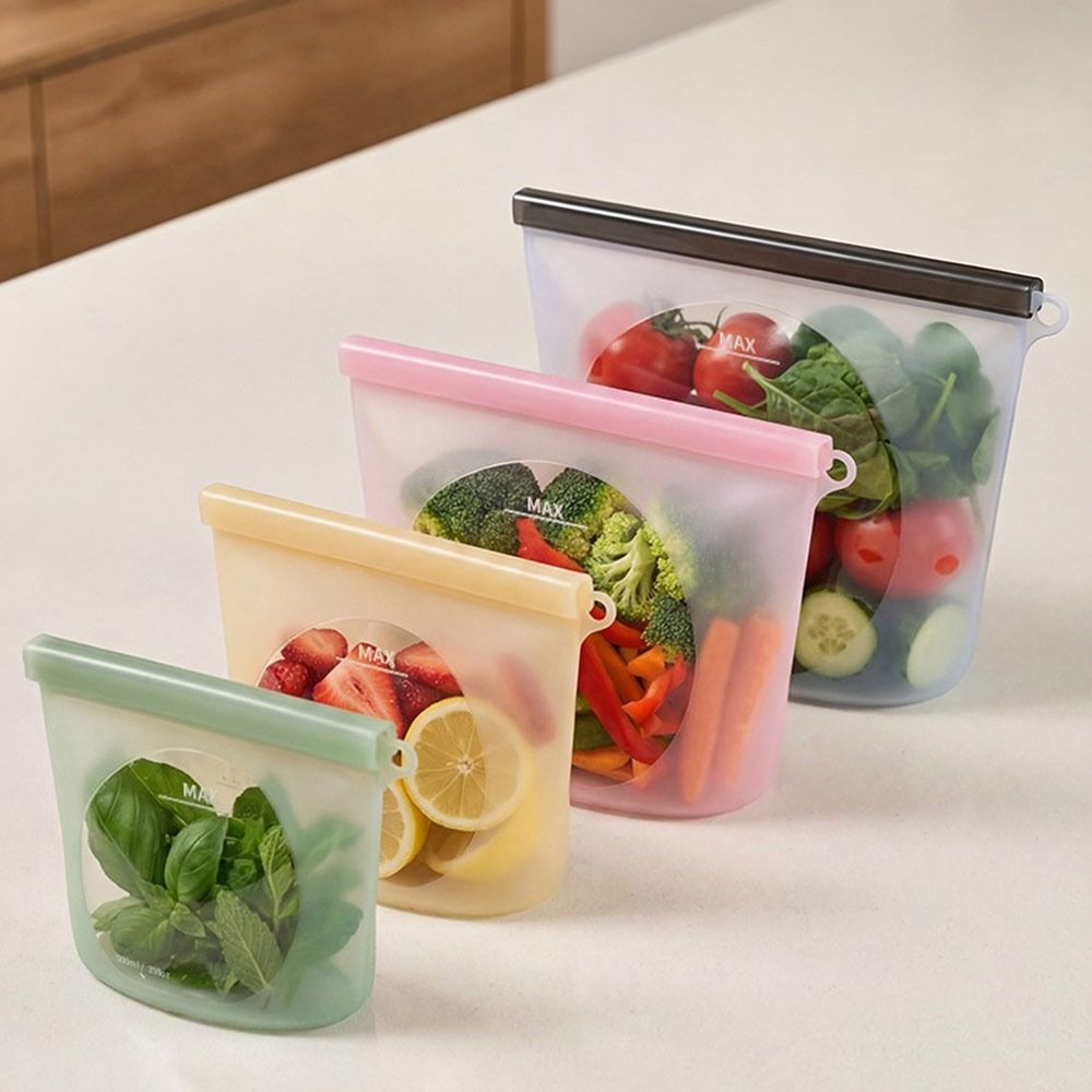 Moisture-proof Refrigerator Food Storage Bag Silicone Fruit Freezer Seal Bag  for Kitchen