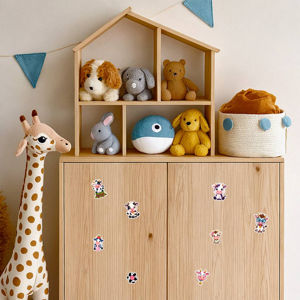 35pcs-50pcs Playful Animals Stickers Cute Farm Life Stationery Stickers Stickers For Suitcase Fridge Phone Luggage DIY