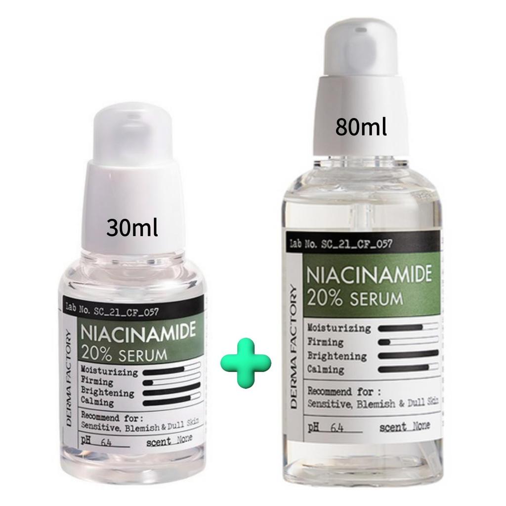 DERMA FACTORY Niacinamide 20% Serum 30ml + 80ml, 1Set