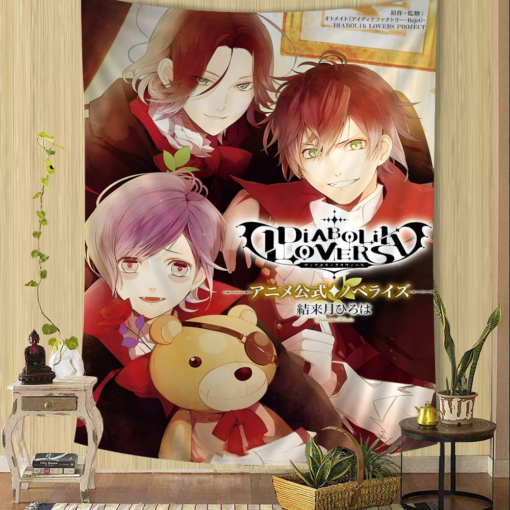 Видеоигра DDiabolik LLovers Красочный Гобелен Настенное Полотно Подвесной Таро Хиппи Настенные Ковры Комнатное Искусство Домашний Декор