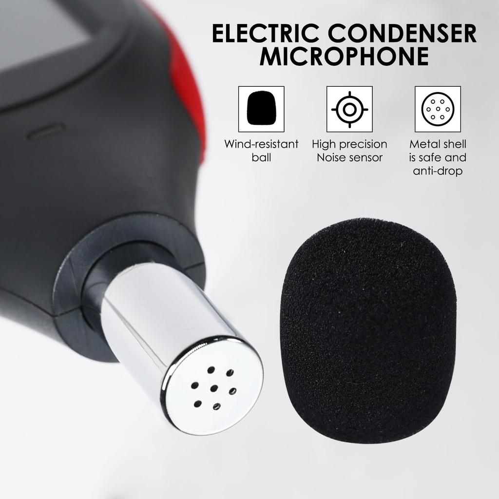 Decibel Meter Sound Level Meter Professional Sound Level Reader Detector MAX Data Noise Monitor Digital SPL dB Meter with Data Record Rechargeable