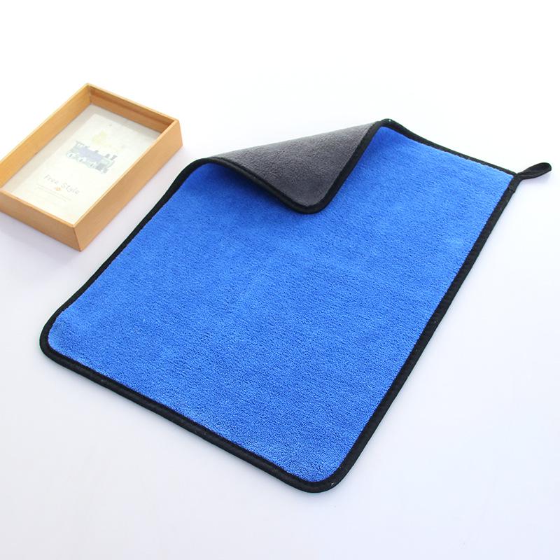 Двухцветное влаговпитывающее полотенце из кораллового флиса для чистки автомобиля, двустороннее, с возможностью нанесения логотипа