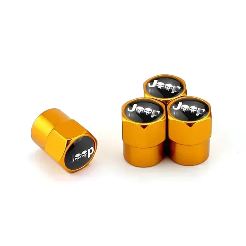For Jeep Alloy Dust-Proof Car Wheel Valve Stem Caps for Jeep Grand Cherokee Commander Wrangler Jk TJ JL Liberty Patriot Compa
