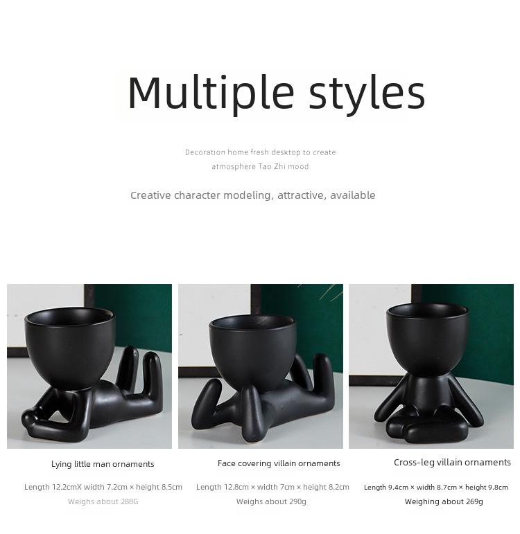 Креативная керамическая статуэтка и набор ваз для искусственного растения для домашнего декора