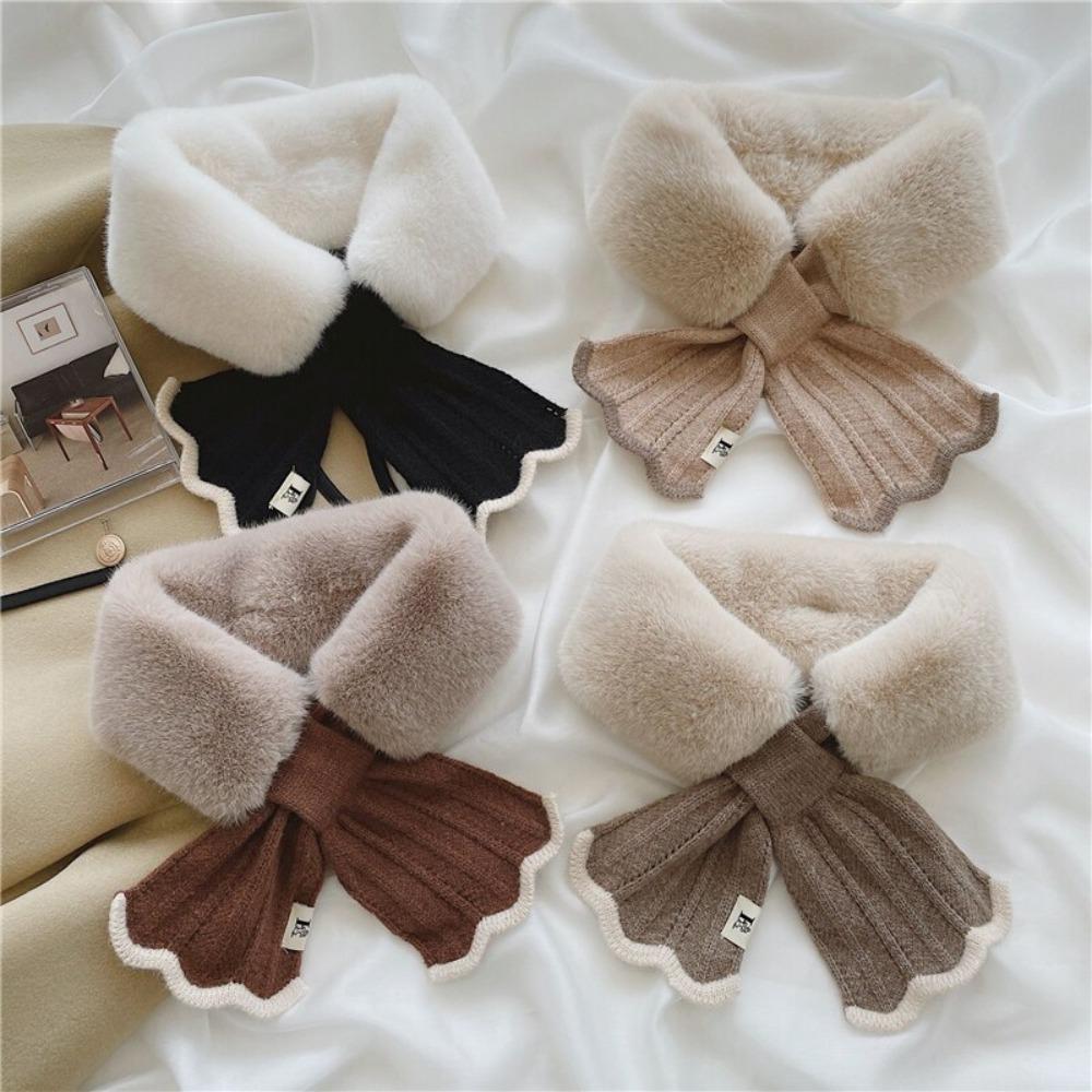 Windproof Neck Scarves Shawl Wool Collar Fashion Plush Scarfs Winter