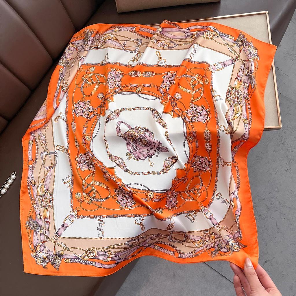 Fashion 70cm Silk Square Scarf Women Satin Neck Tie Female Hair Bandana Headkerchief Shawl Wrap Hijab Echarpe