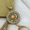 Retro Gold Geometric Sun and Moon Pendant Necklace for Women, Suitable for Daily Parties and Dances in All Seasons