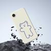 For iPhone 16e Case Simple Bear Pattern Printing Straight Edge TPU Phone Back Cover