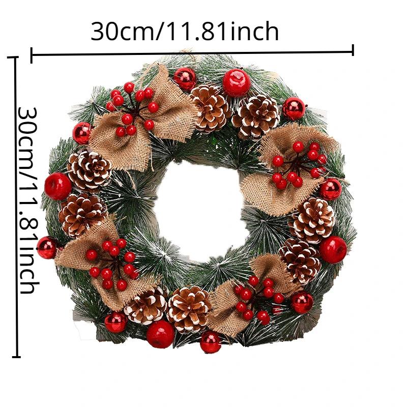 Christmas Artificial Wreath Hanging Decor for Door Wall Window Xmas Tree Home Party Decoration Festive Garland Home Decor