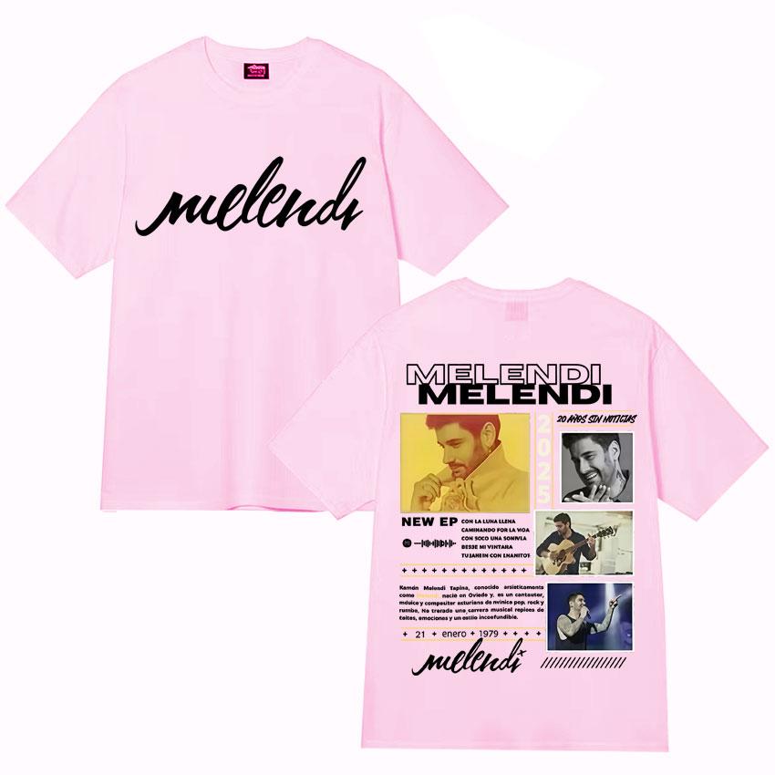 Rapper Melendi Tour 2025 Double Sided Graphics T Shirts Mens Fashion Cotton Tshirt Cozy Oversized Short Sleeve T Shirt Fans Gift