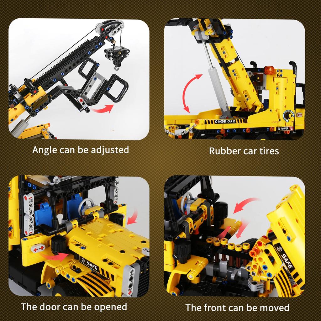 Mold King 17011 Научный и технологический прицепной крановый зажимной блок 1250 Блок строительной серии Грузовик Модель прицепа Сборочный блок Прицепной блок